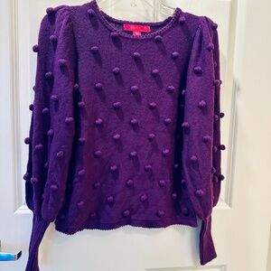 Lily Pulitzer Kippa Purple Pom Pom Sweater women’s size XS